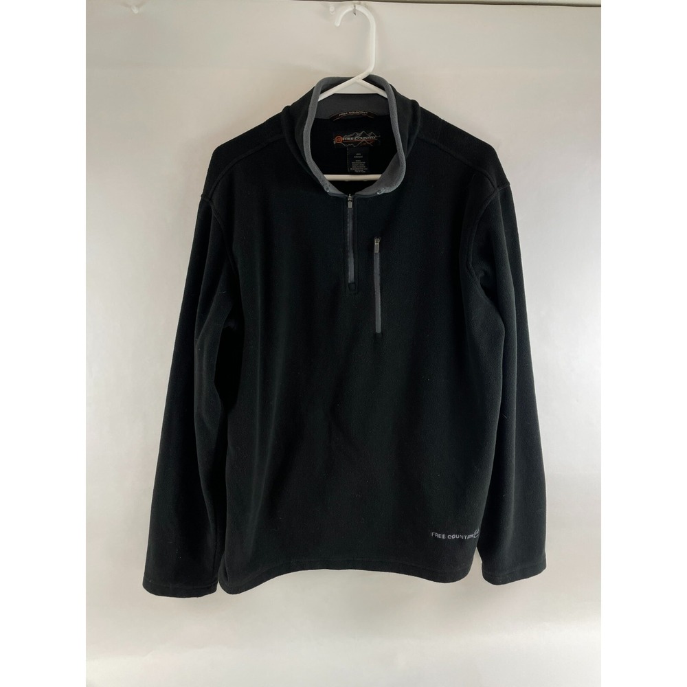 Free Country Sweater, Women's Size Medium, Black, Fleece, Quarter Zip